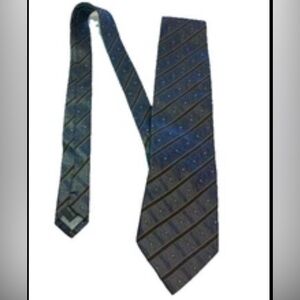 Dani Moda Maschile Blue Gray Gold Jacquard Foulard Hand Made 100% Silk Necktie